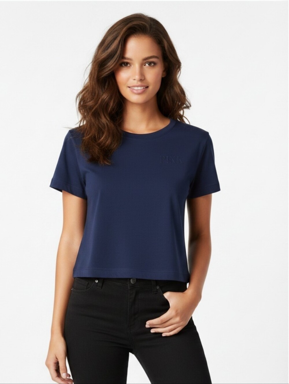 PINK Victoria's Secret Soft Blue Boxy Cropped Top, XXL, NWT
